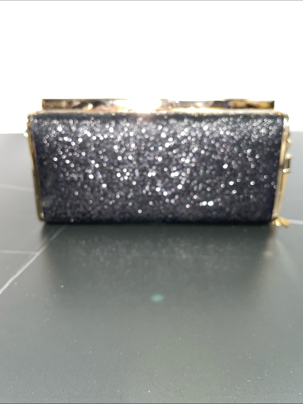 GOLD TONE AND GLITTER EVENING CLUTCH FTL-08-228